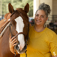 APHA member, Esperanza Tervalon, with her Paint Horse.