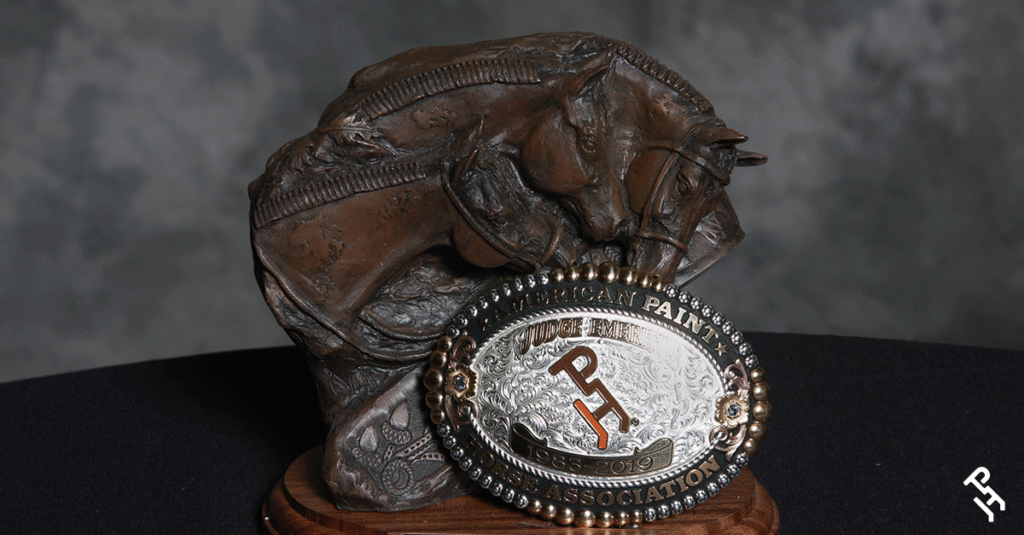 Judge Emeritus trophy and buckle.