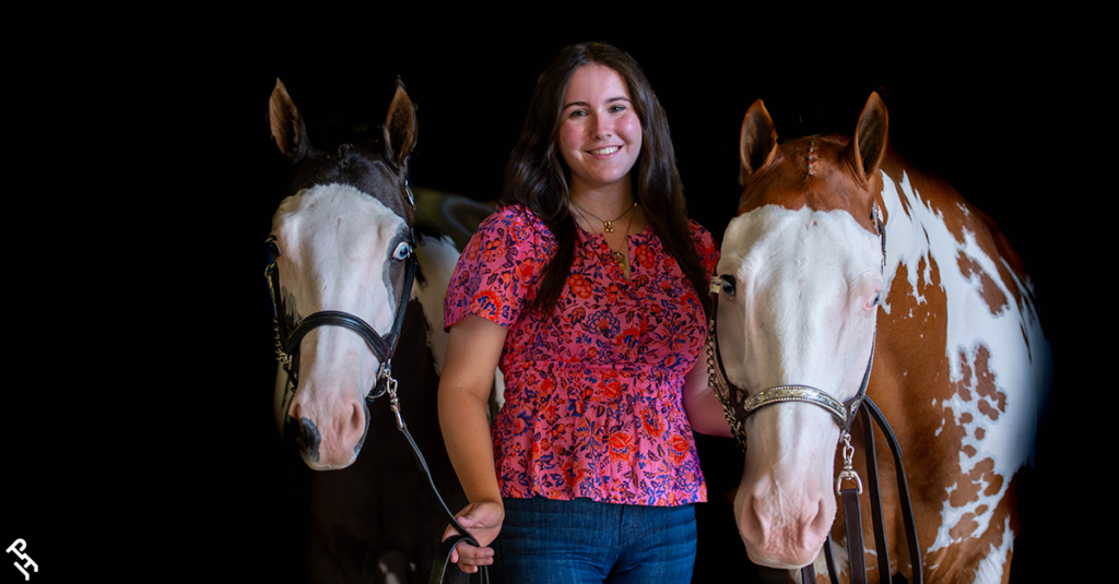 Ava Mariotti and her two horses.