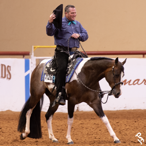 An exhibitor in the Breeders' Trust Western Pleasure class.