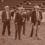 Judges evaluating a class in the arena.