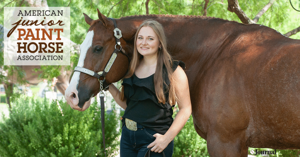 Riley Francis and her Paint Horse All For Me.