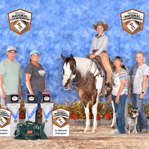 Western National Champion at the backdrop.