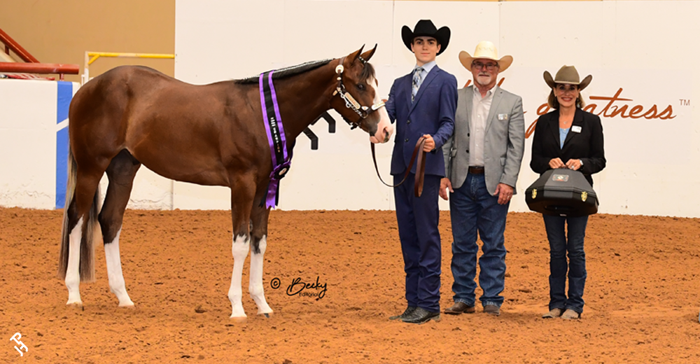 Colten Dulin receiving his Youth Futurity Project award.